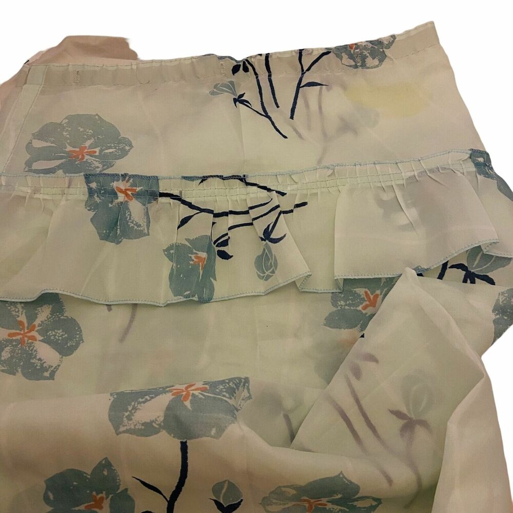 #4368 Blue fabric cloth shower curtain with oriental flower print